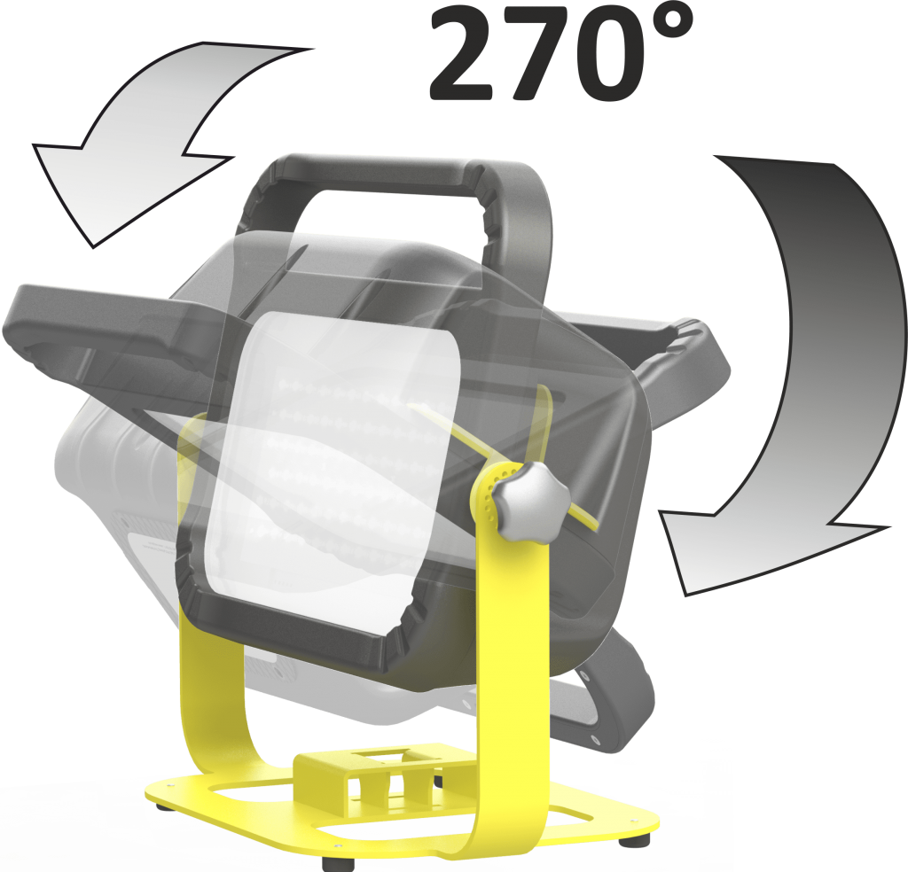 Adjustable floor subframe to direct the light beam.