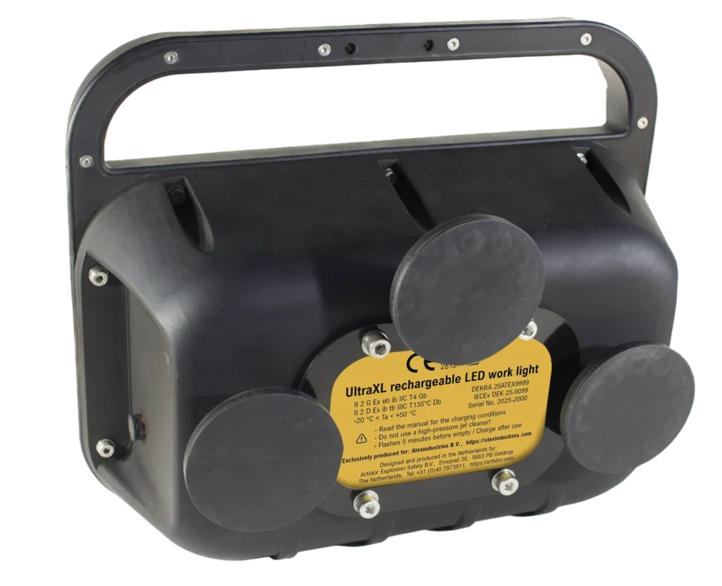 The ultraxl worklight with a magnet set on the back.